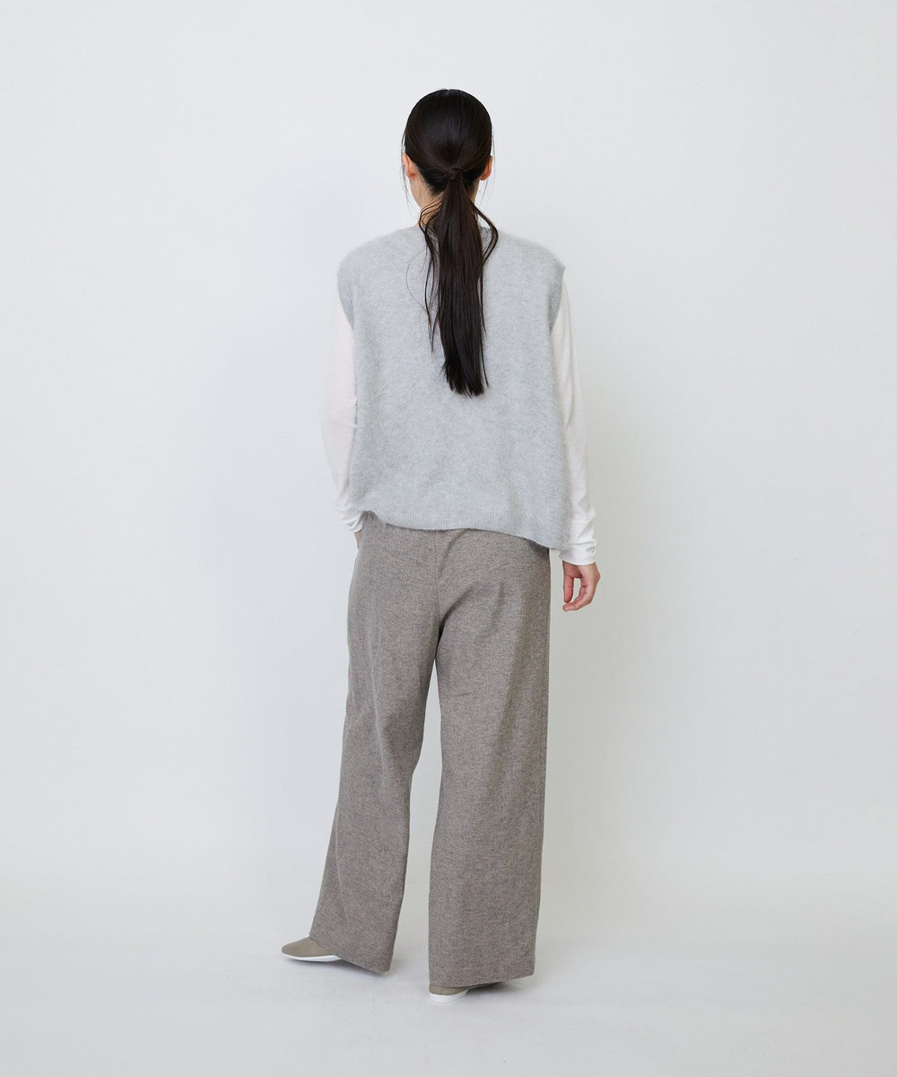 LOISIR カシミヤファー加工ベスト グレー