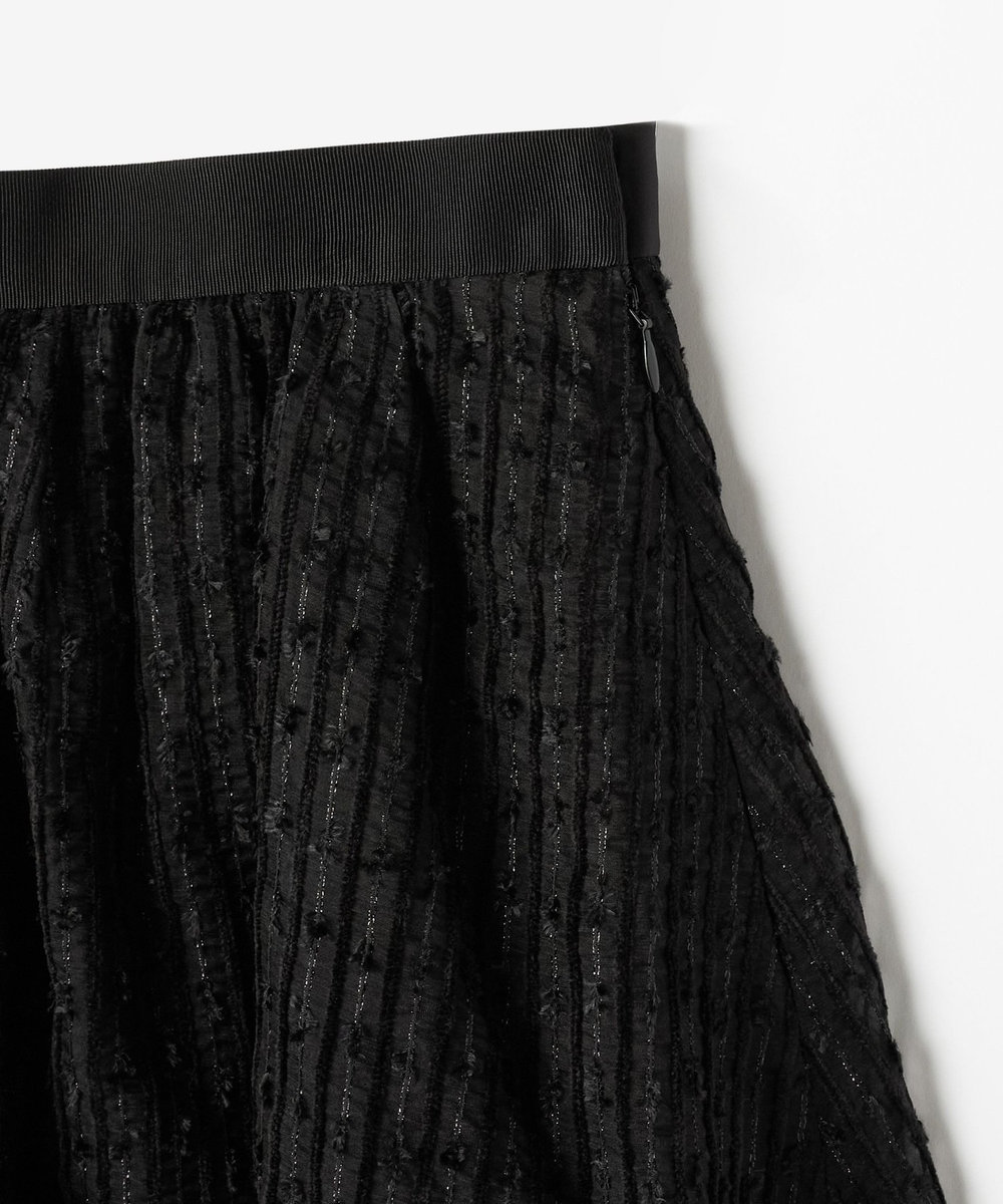 DÉPAREILLÉ MOLE BORDER ORGANDY SKIRT / モールボーダーオーガンジースカート ブラック