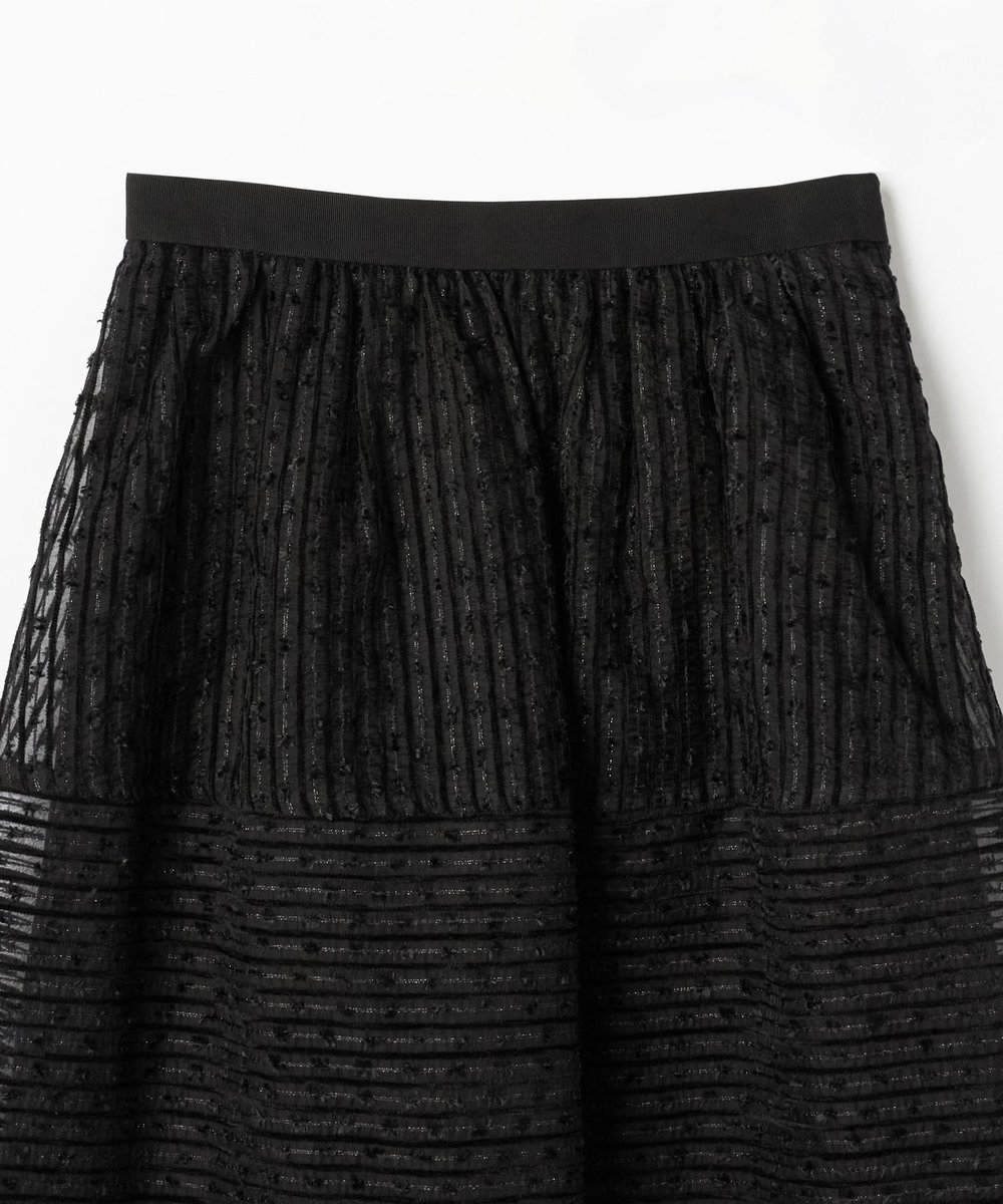 DÉPAREILLÉ MOLE BORDER ORGANDY SKIRT / モールボーダーオーガンジースカート ブラック