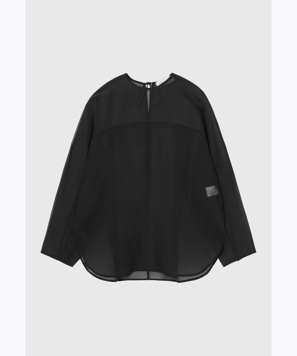 DÉPAREILLÉ SILK ORGANDY BLOUSE / シルクオーガンジーブラウス ブラック