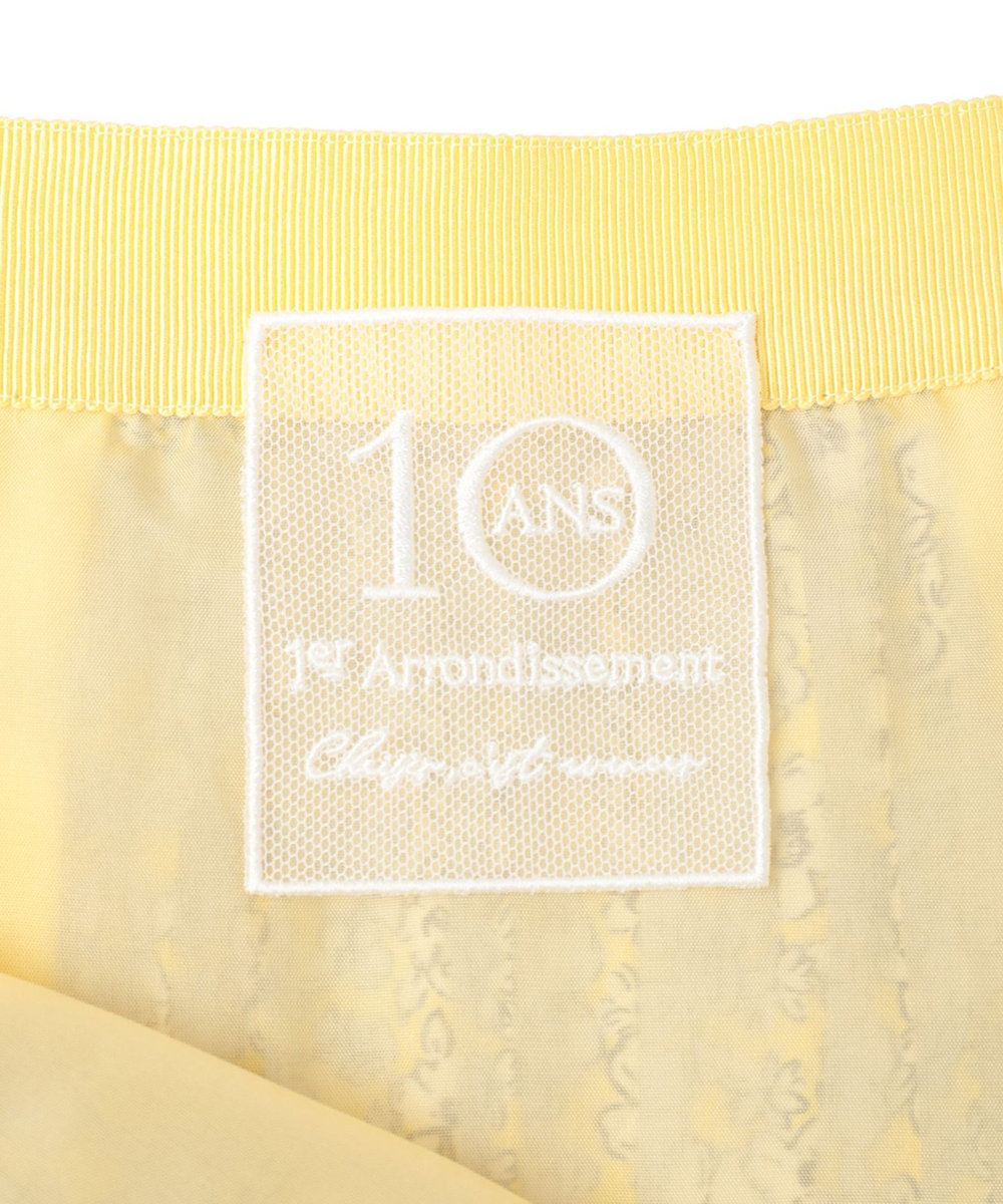 1er Arrondissement ハミングバードプリントプリーツスカート イエロー