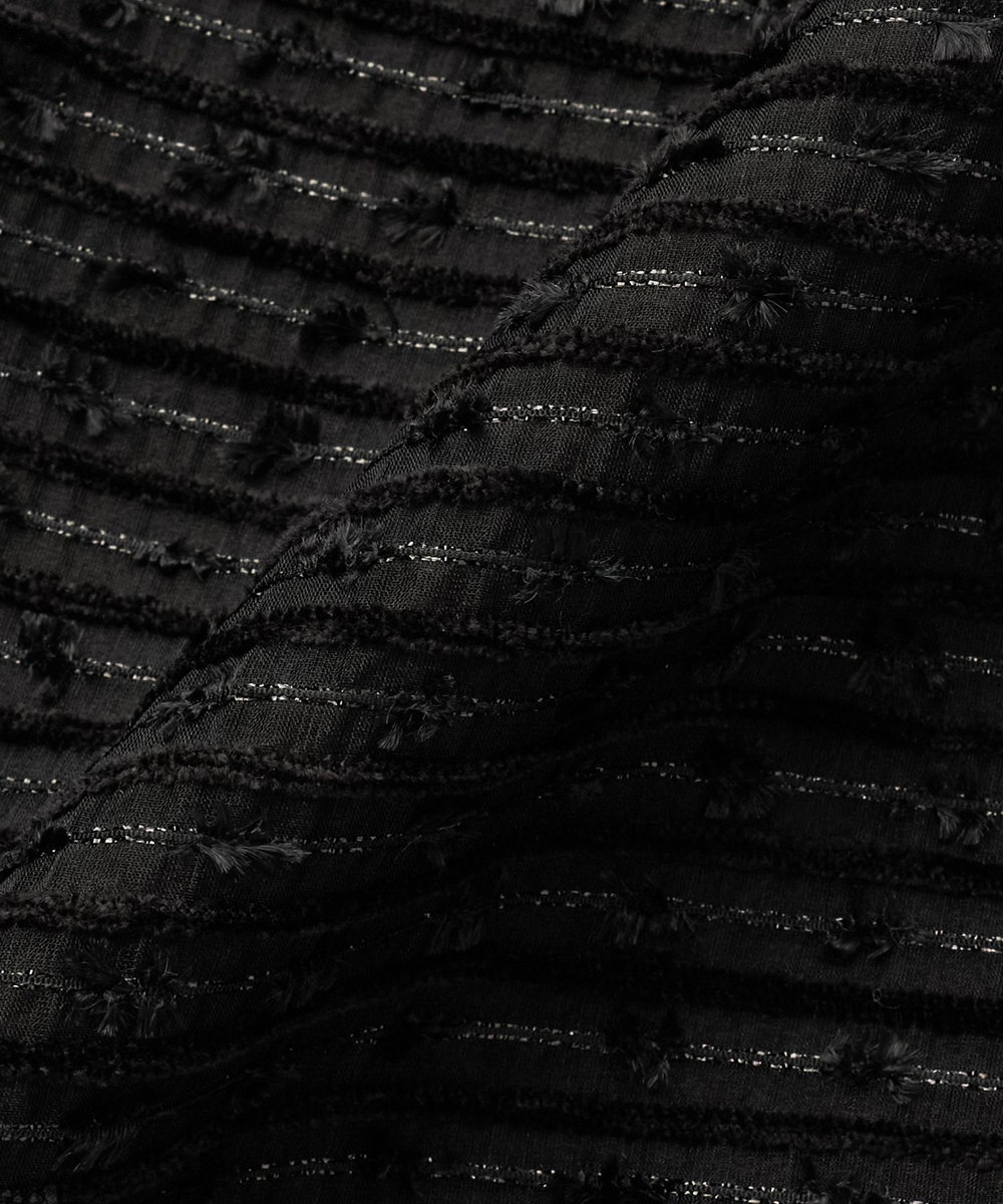 DÉPAREILLÉ MOLE BORDER ORGANDY SKIRT / モールボーダーオーガンジースカート ブラック