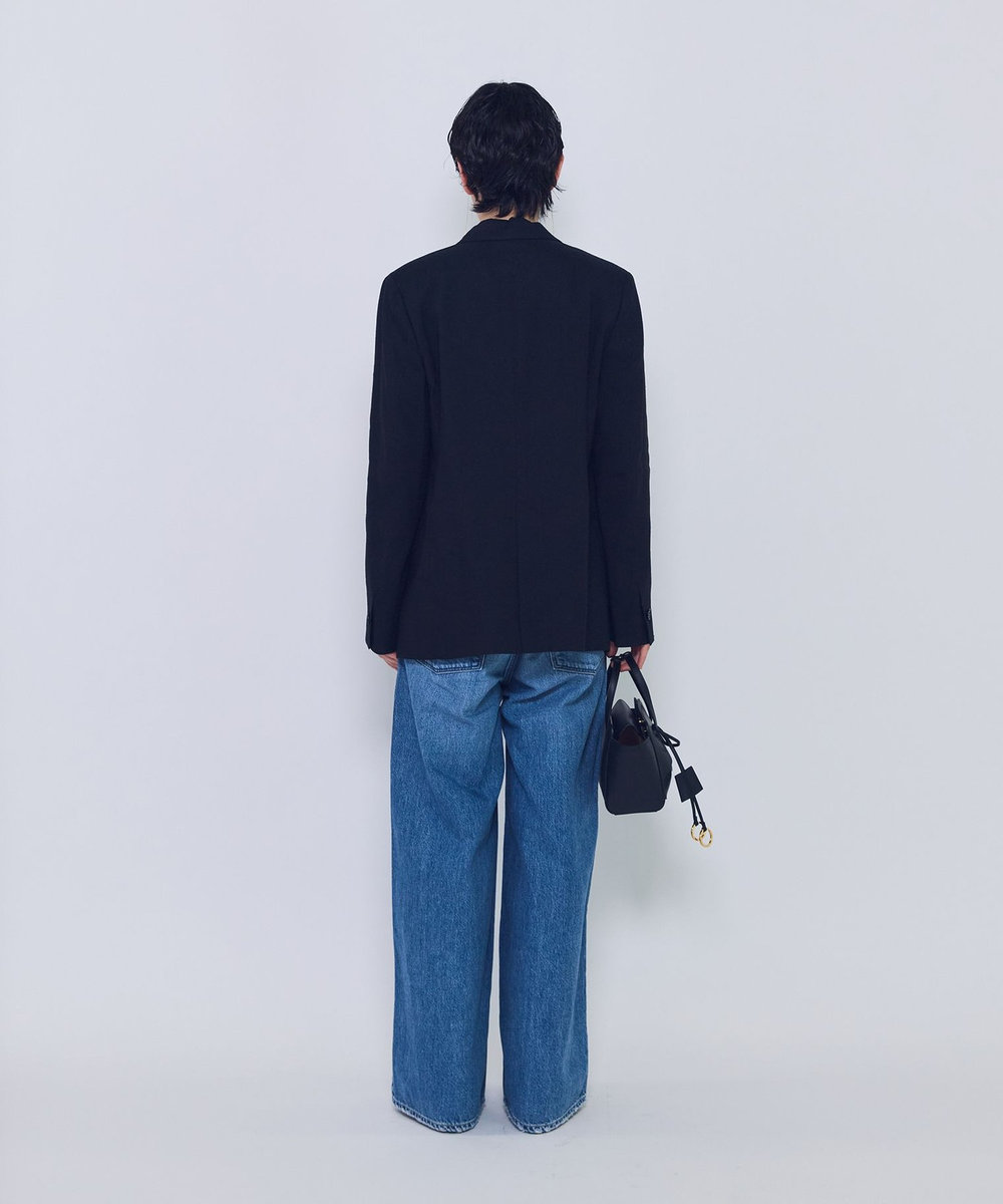 1er Arrondissement リネンビスコースジャケット ブラック