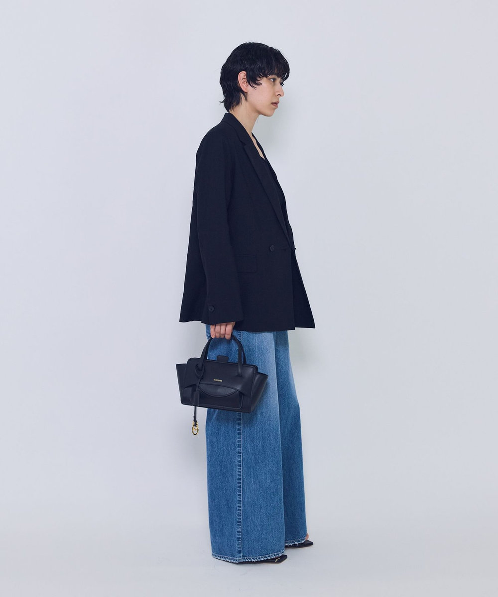 1er Arrondissement リネンビスコースジャケット ブラック