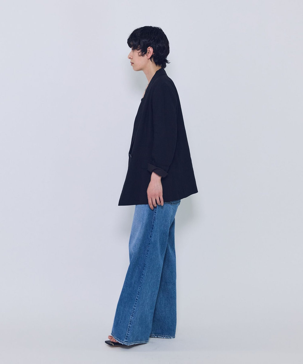1er Arrondissement リネンビスコースジャケット ブラック