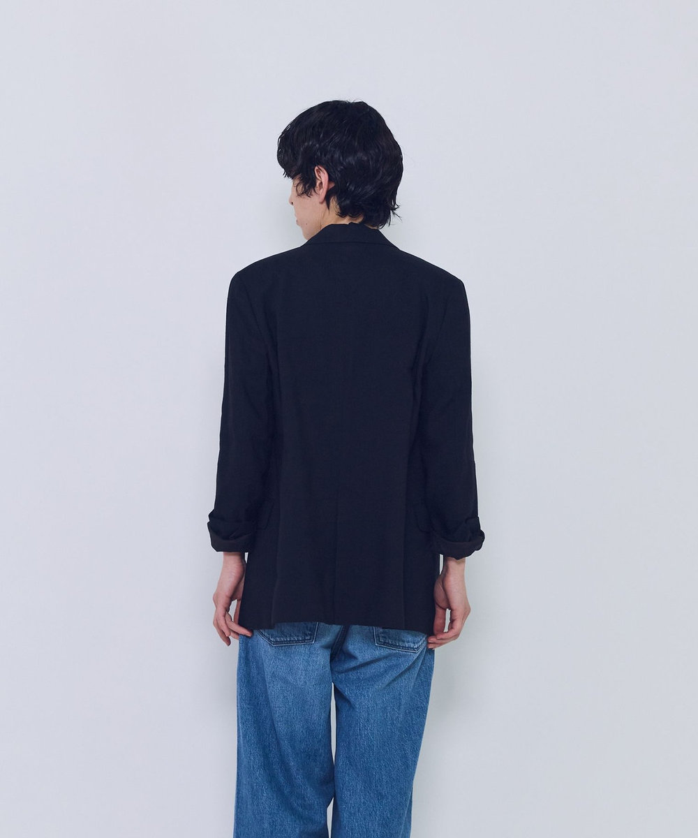 1er Arrondissement リネンビスコースジャケット ブラック