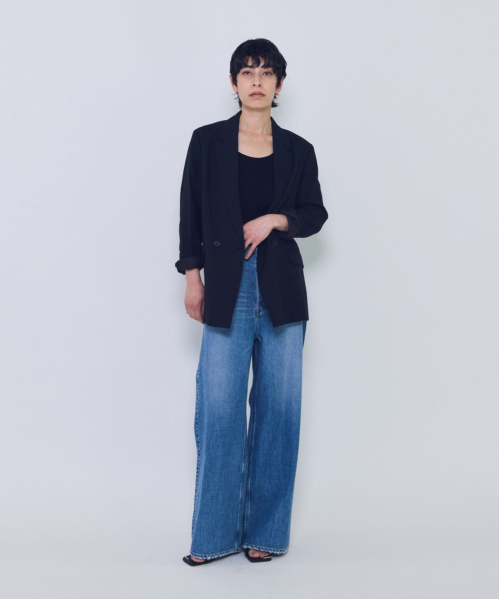 1er Arrondissement リネンビスコースジャケット ブラック
