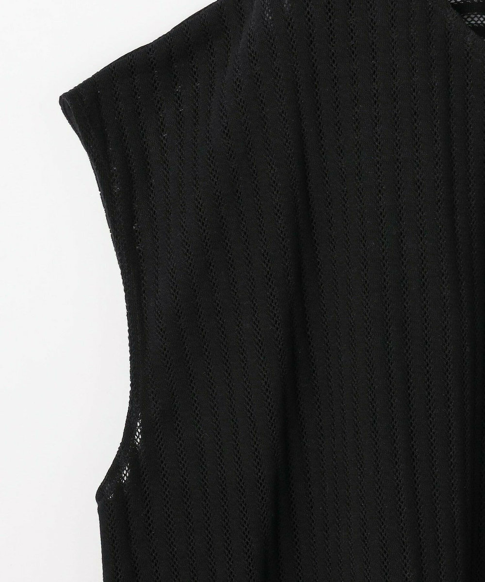 feerique Lサイズ（大きいサイズ） 【大きいサイズ】feerique ラッセルメッシュストライププルオーバー ブラック