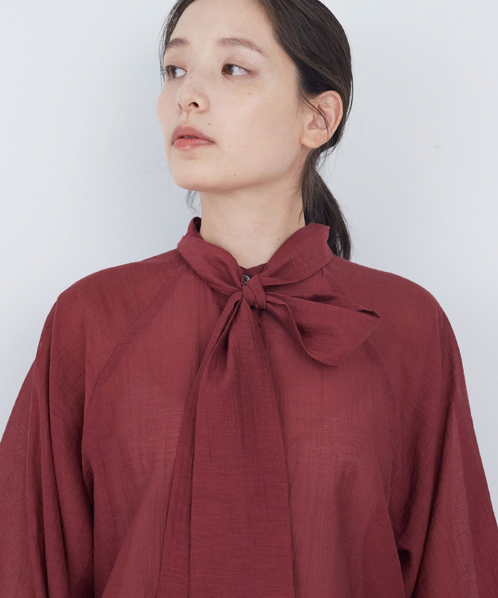 ADIEU TRISTESSE ラグランスリーブボウタイブラウス レッド