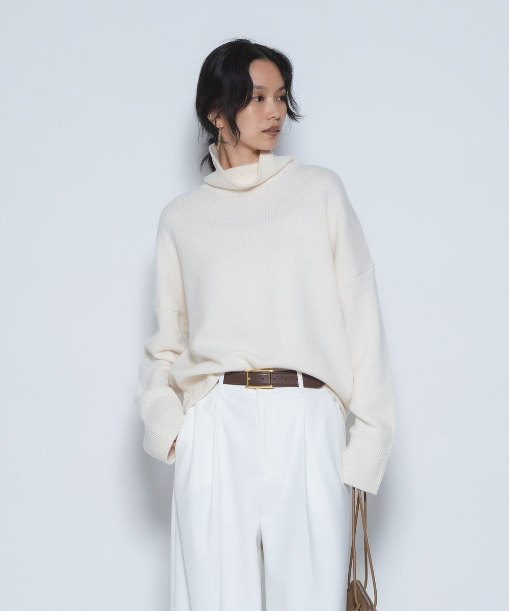 1er Arrondissement ウールカシミアボトルネックニット オフホワイト
