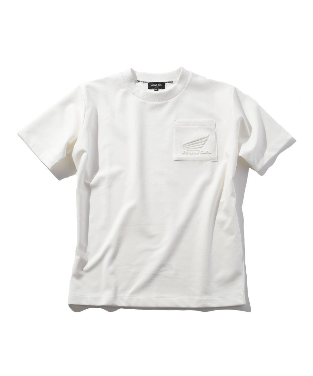 MEN'S BIGI 【HONDA / ホンダ】別注 バイクエンブレムポケットTEE ホワイト