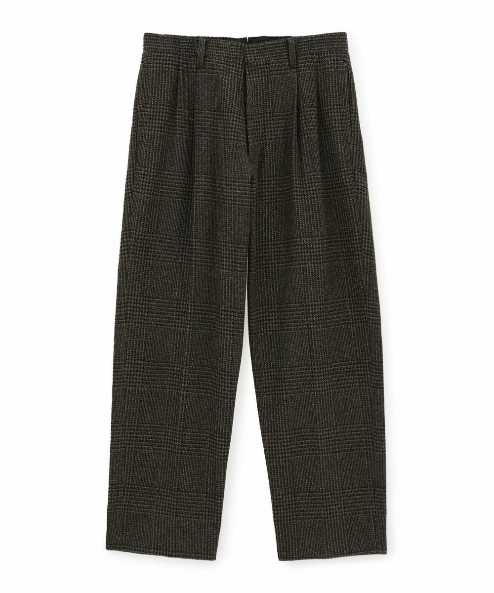 MEN'S BIGI ウールグレンチェック ワイドパンツ ブラウン