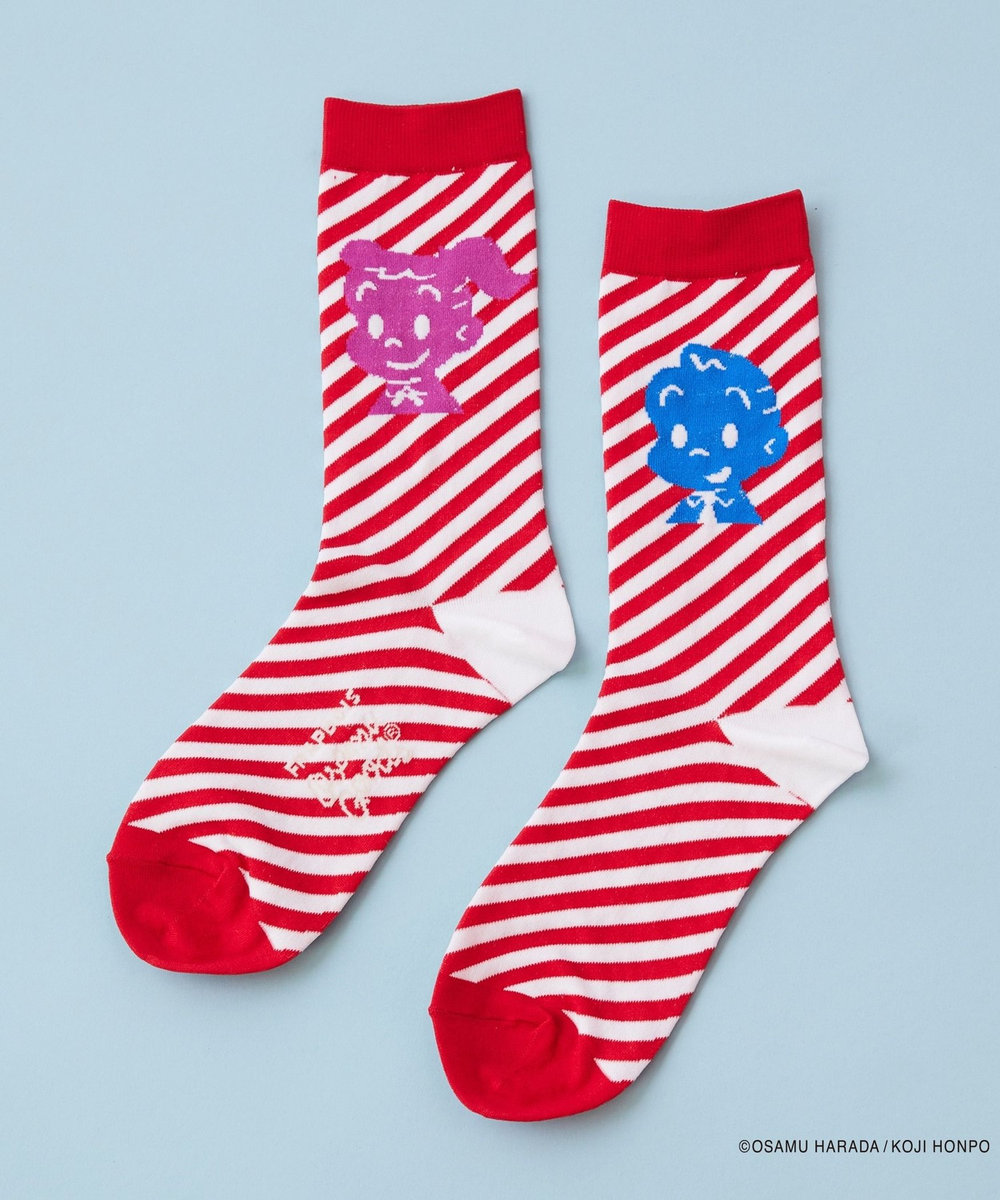 FRAPBOIS OSAMU GOODS ストライプソックス レッド