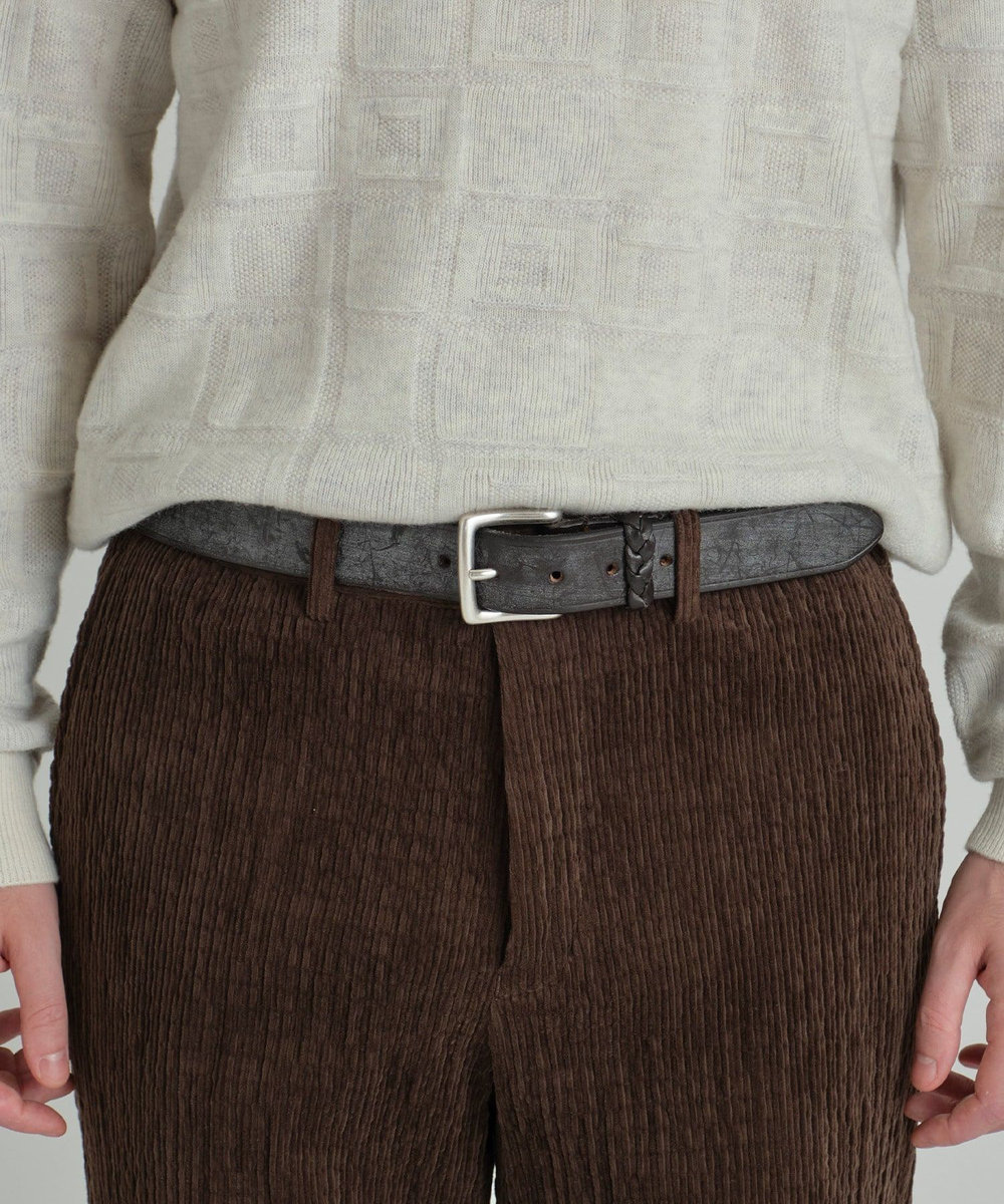 MEN'S BIGI 【Haddon&Jones/ハッドンアンドジョーンズ】別注メッシュループレザーベルト ブラウン