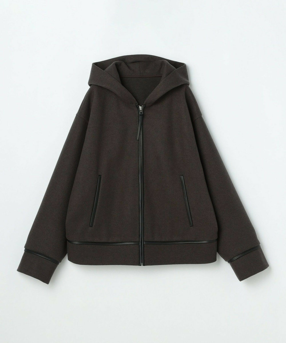 feerique feerique 　ウールライクジップパーカー チャコールグレー