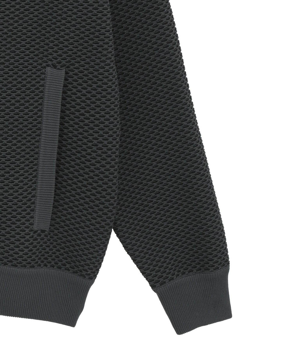 MEN'S BIGI ハニカムニット ジップパーカー ブラック系その他