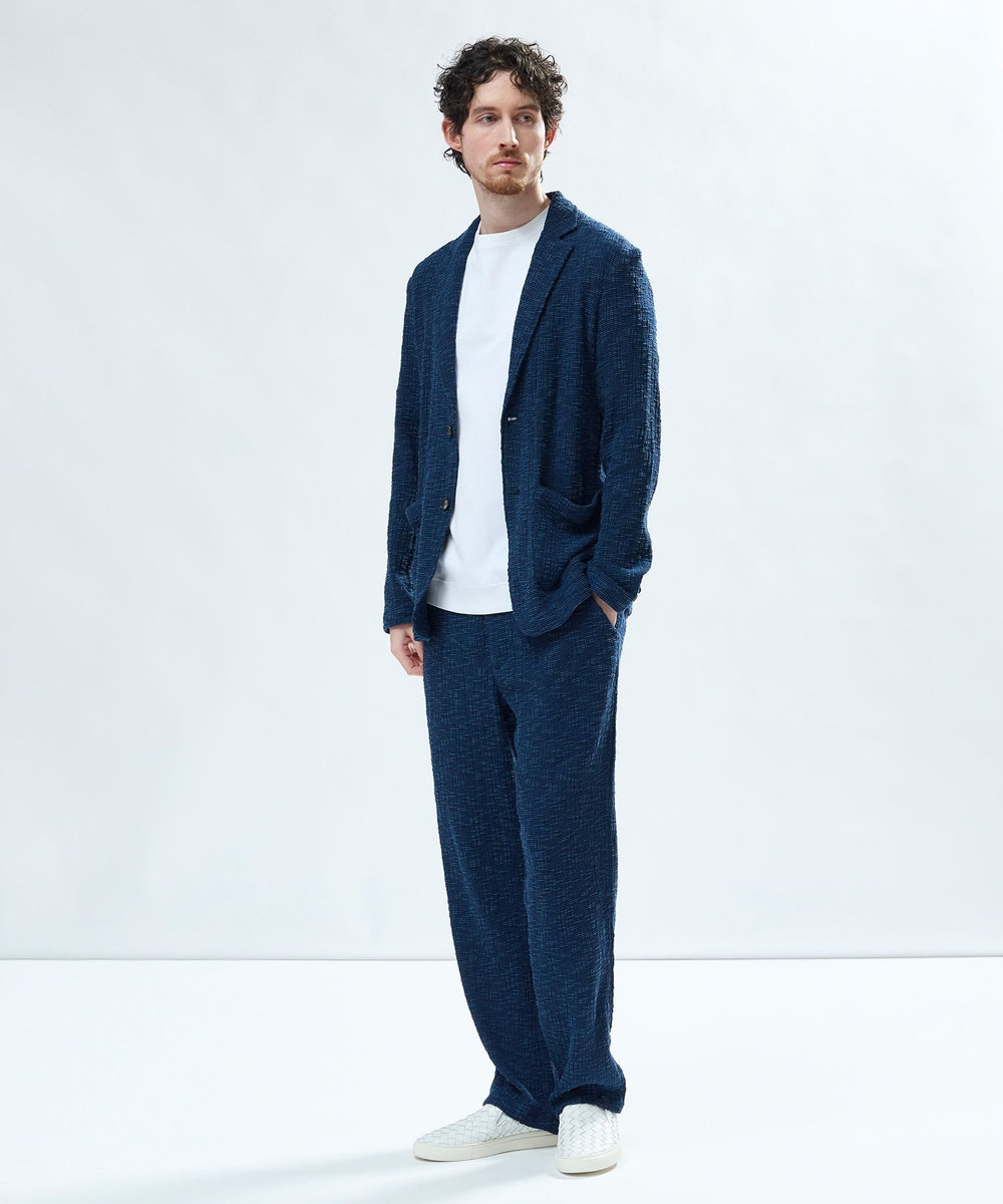 MEN'S BIGI スラブカールマイヤー イージーパンツ ネイビー