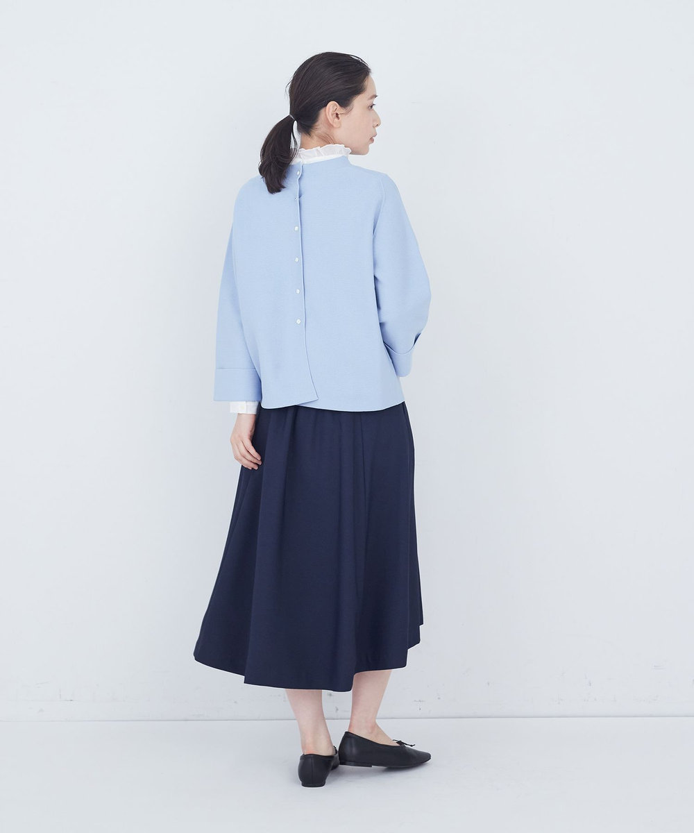 ADIEU TRISTESSE 【2way】COTTON FORTホールガーメントニットカーディガン サックスブルー