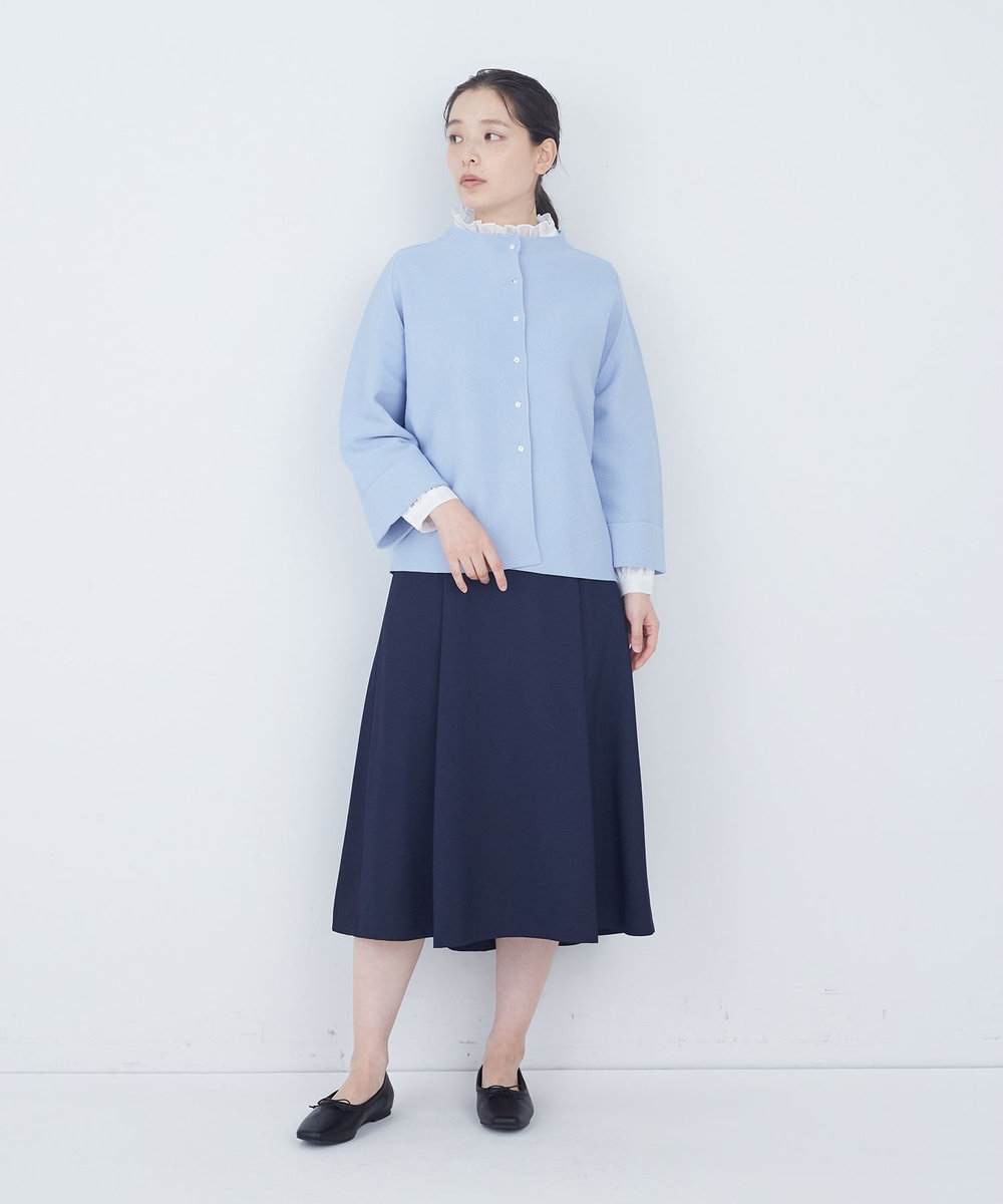 ADIEU TRISTESSE 【2way】COTTON FORTホールガーメントニットカーディガン サックスブルー