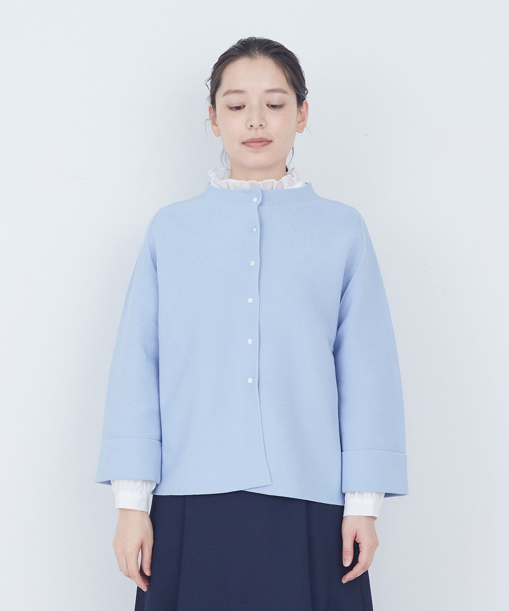 ADIEU TRISTESSE 【2way】COTTON FORTホールガーメントニットカーディガン サックスブルー