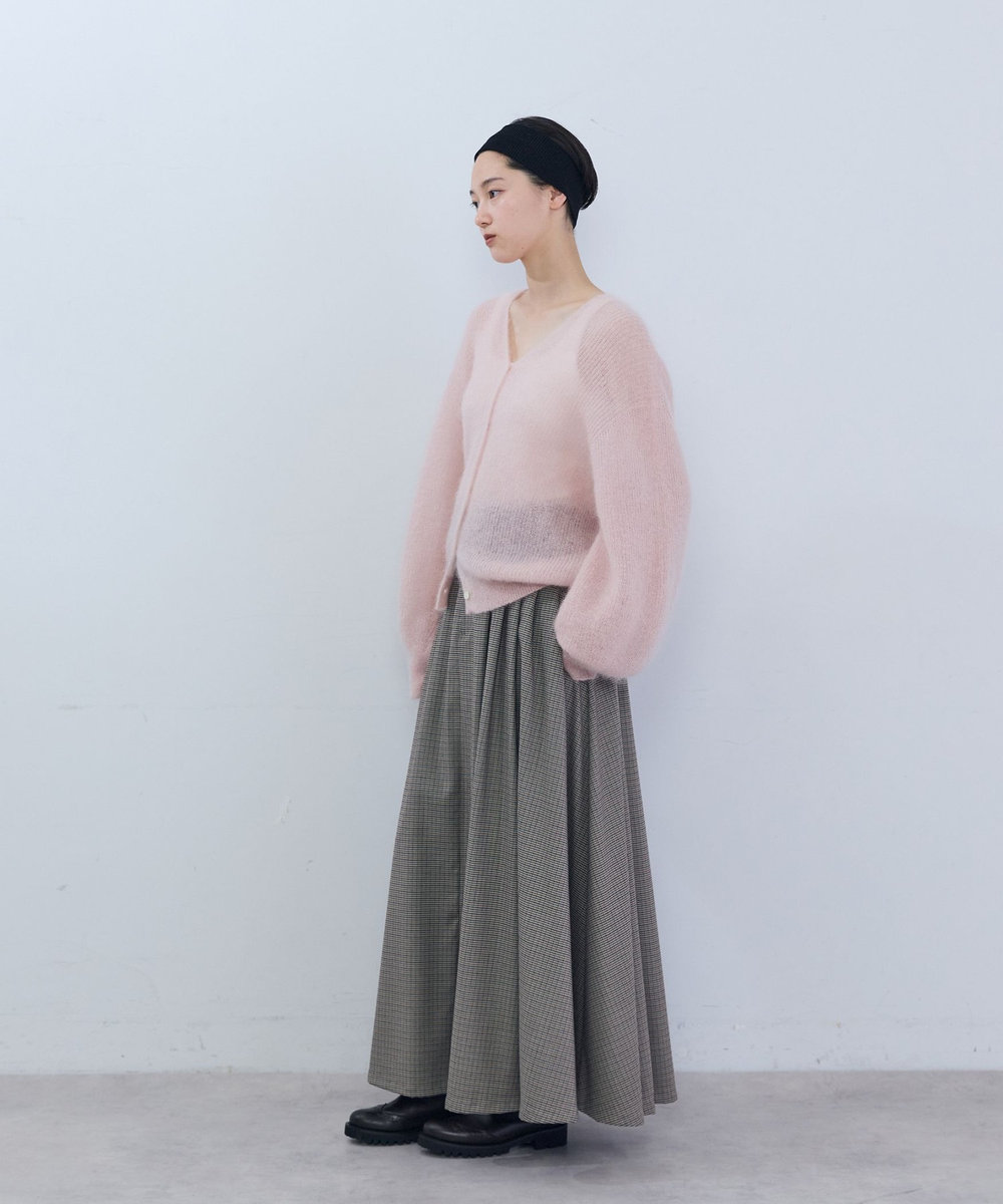 ADIEU TRISTESSE キッドモヘア片畦ニットカーディガン ピンク