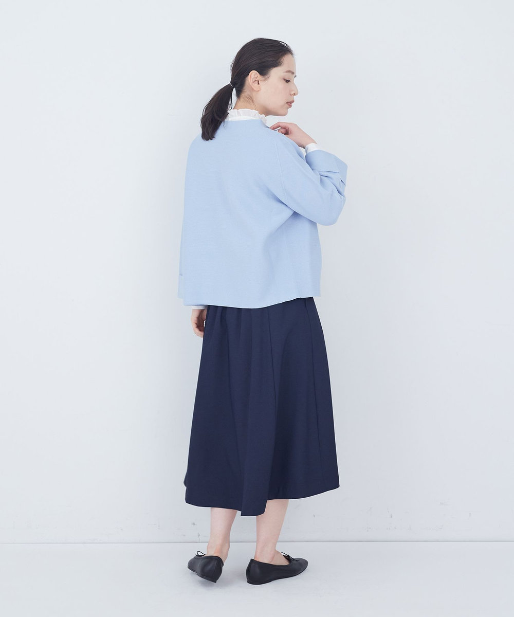 ADIEU TRISTESSE 【2way】COTTON FORTホールガーメントニットカーディガン サックスブルー