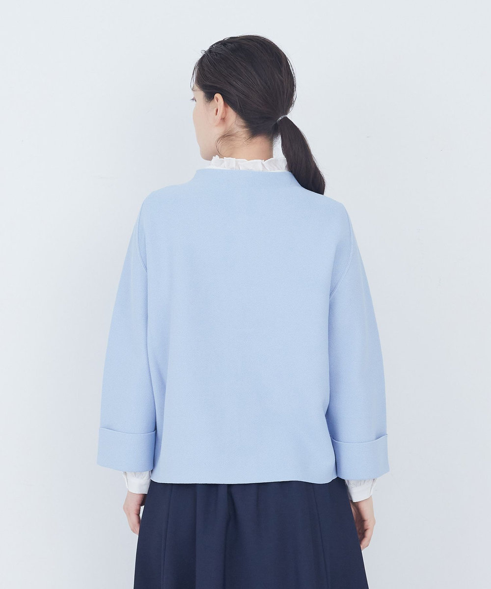 ADIEU TRISTESSE 【2way】COTTON FORTホールガーメントニットカーディガン サックスブルー
