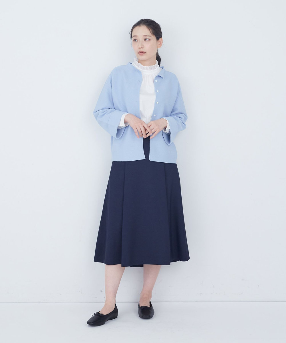 ADIEU TRISTESSE 【2way】COTTON FORTホールガーメントニットカーディガン サックスブルー