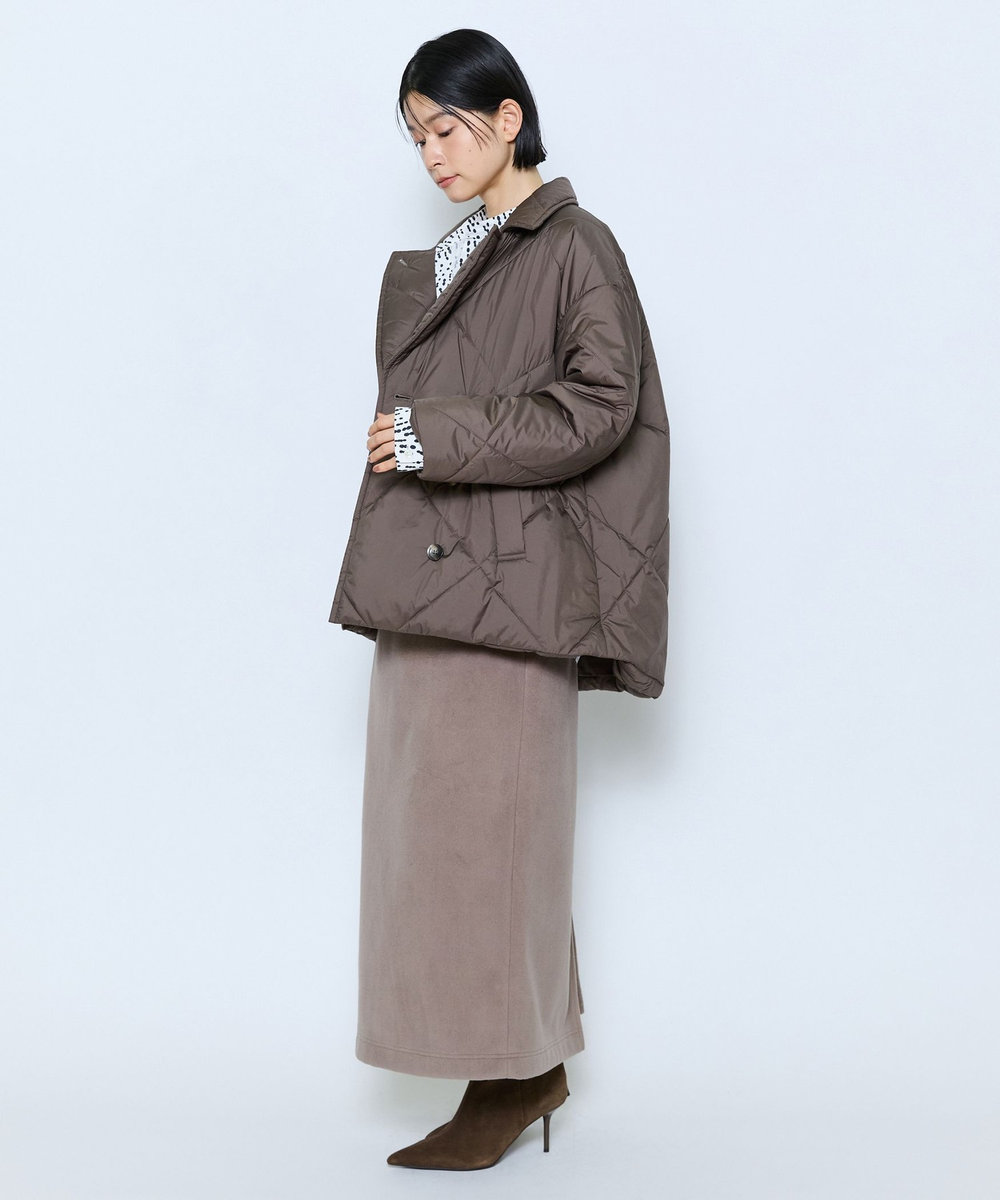 feerique  feerique ポリエステルキルティングピーコート モカ