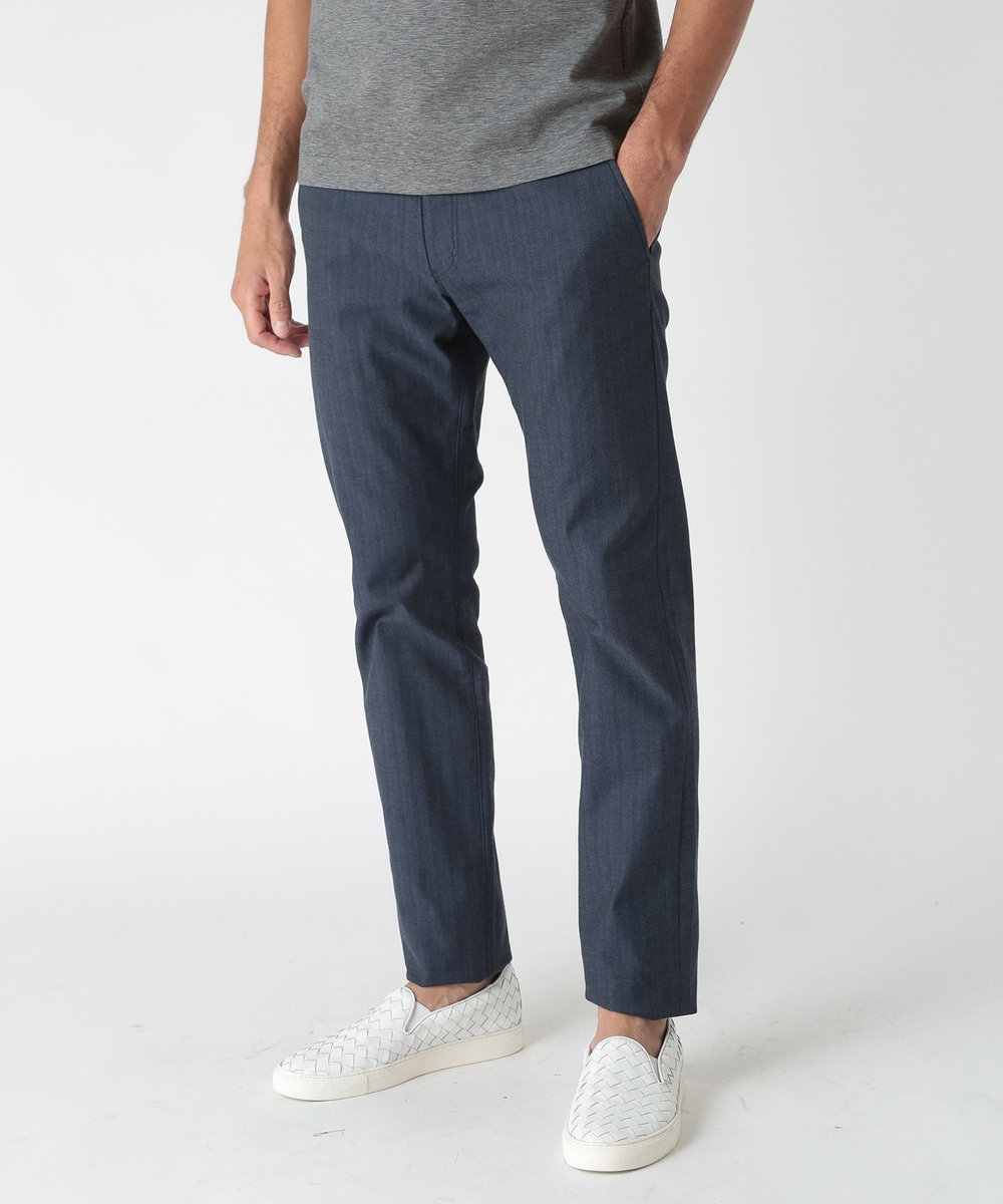 MEN'S BIGI ＜ON/OFF兼用＞シャドーヘリンボーンストレッチパンツ ネイビー