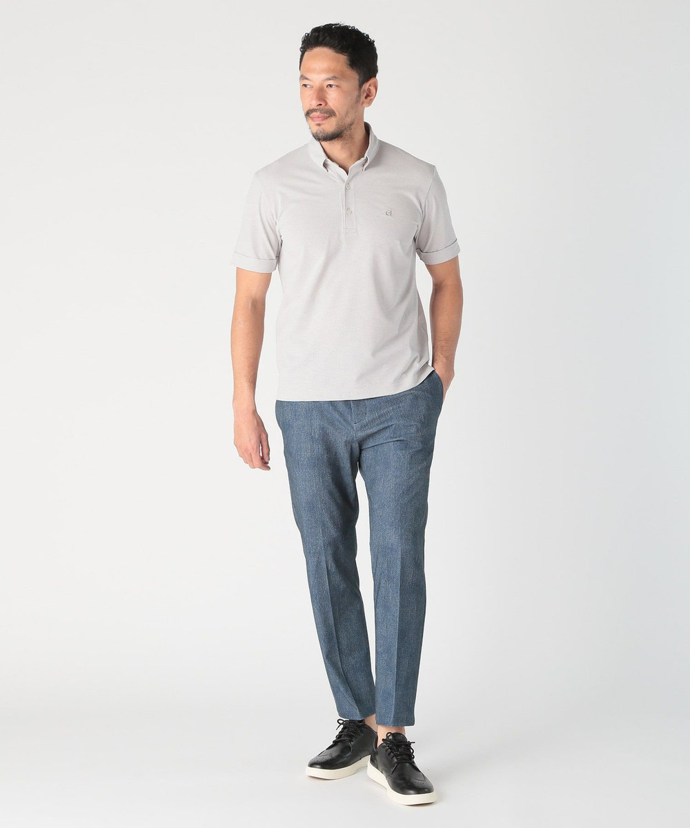 MEN'S BIGI  【COLE HAAN/コール ハーン】別注 メッシュジャージ素材ポロシャツ<吸水速乾><2WAYストレッチ> グレー