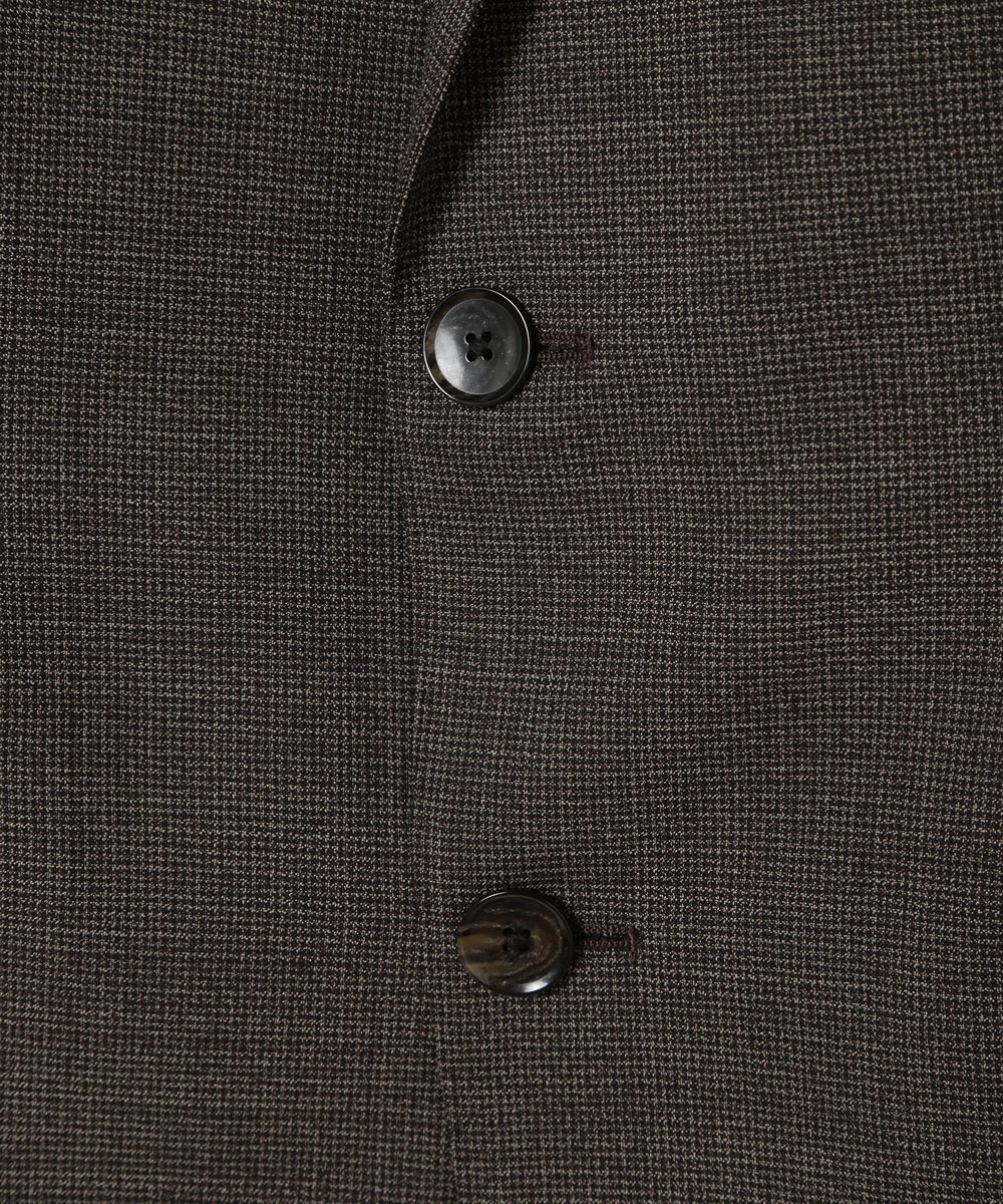 MEN'S BIGI ウールメランジ千鳥格子スーツ＜セットアップ＞ ブラウン