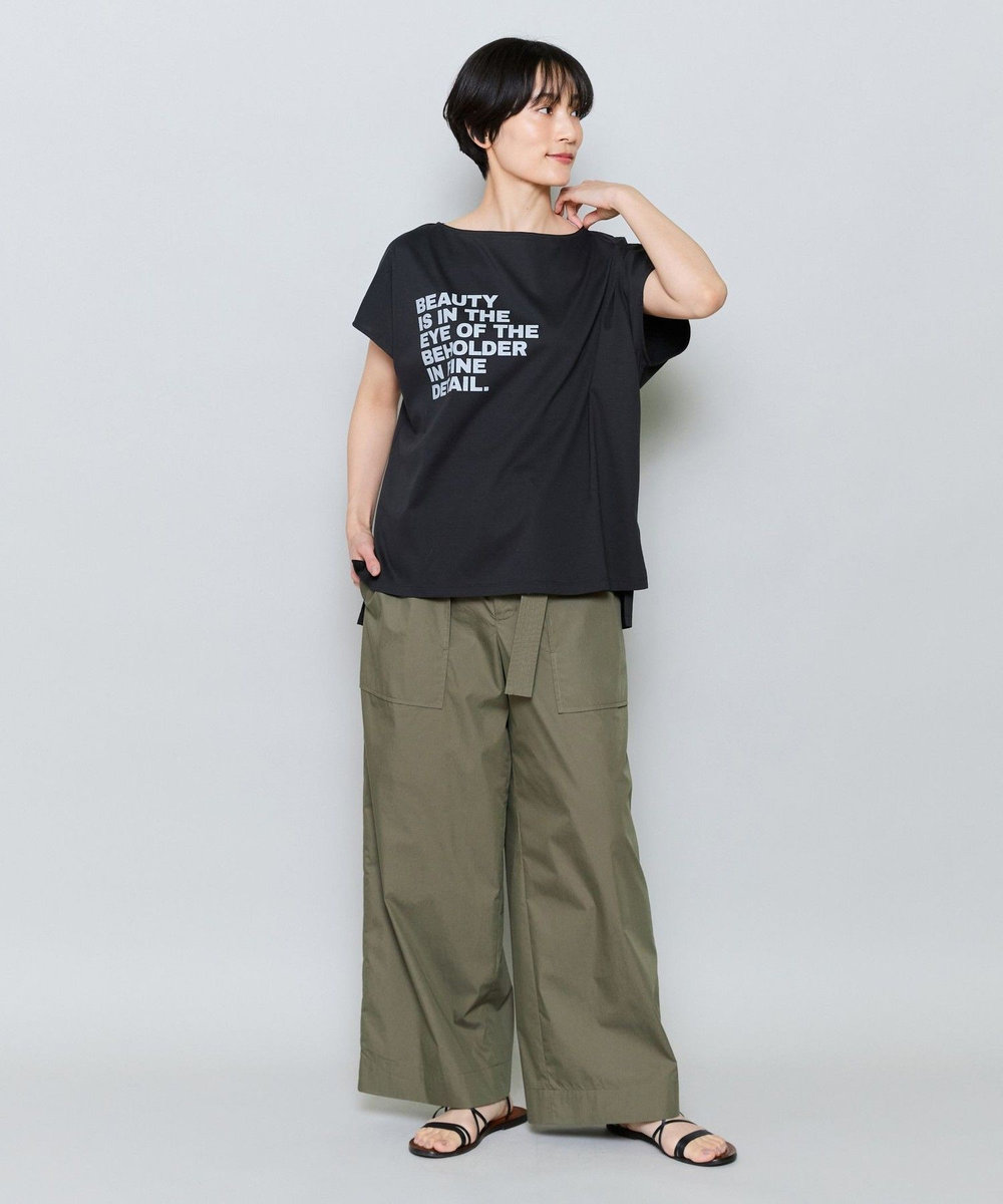 MOGA ハイゲージ天竺ロゴプリントTシャツ チャコールグレー