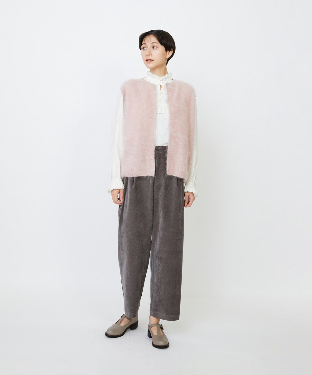 LOISIR カシミヤファー加工ベスト ピンク