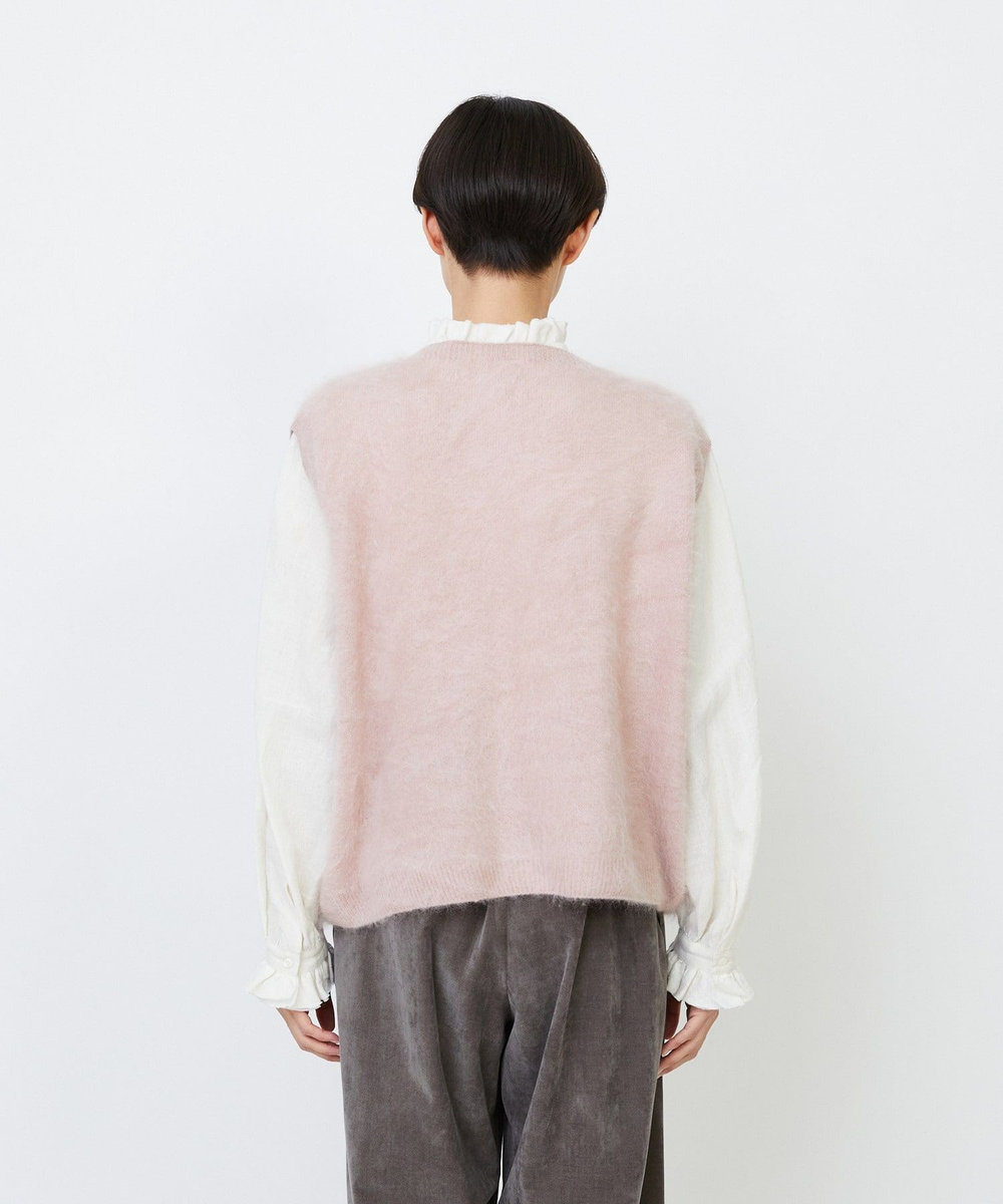LOISIR カシミヤファー加工ベスト ピンク