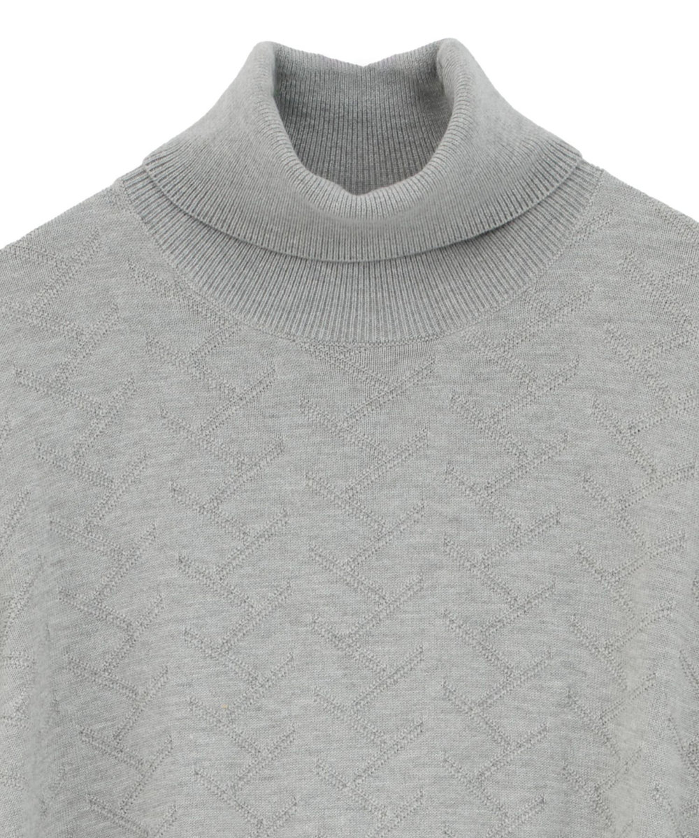MEN'S BIGI 【ACTIVE TAILOR/アクティブテイラー】12Gジャカードタートルネックニット グレー