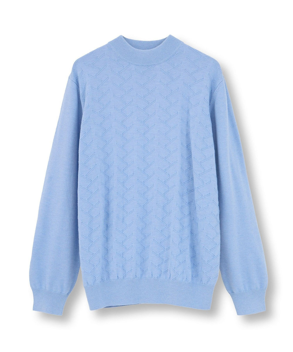 MEN'S BIGI 【ACTIVE TAILOR/アクティブテイラー】12Gジャカードモックネックニット ブルー