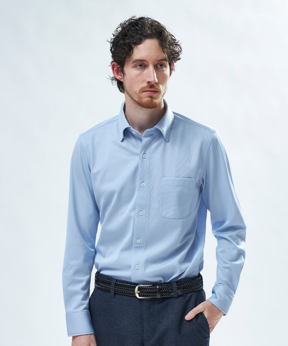 MEN'S BIGI SALAMAX(サラマックス) アクティブドレスシャツ＜吸水速乾/ストレッチ＞ ブルー