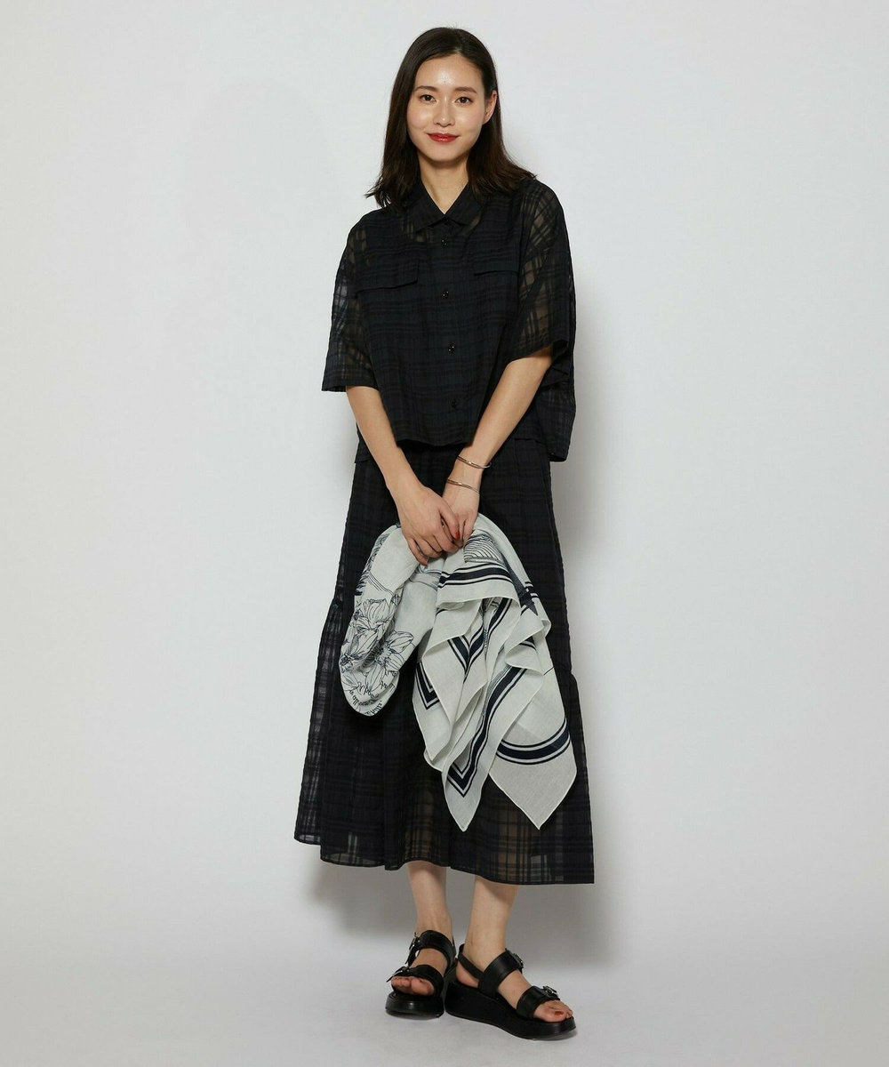 L'EQUIPE シアーチェックシャツ ブラック