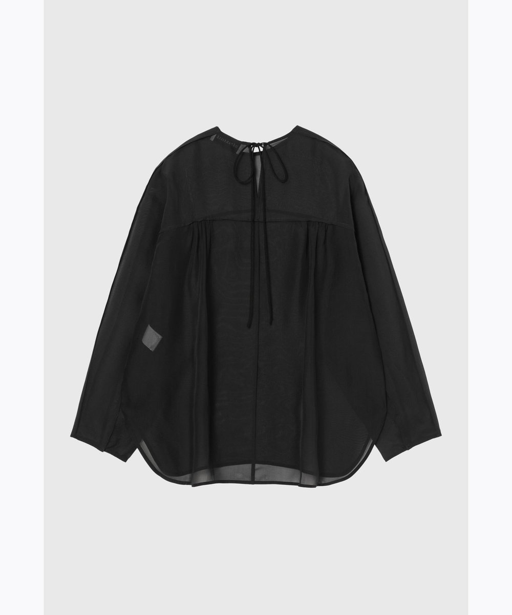 DÉPAREILLÉ SILK ORGANDY BLOUSE / シルクオーガンジーブラウス ブラック
