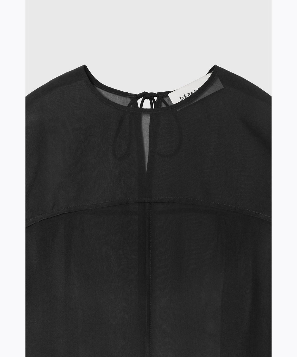 DÉPAREILLÉ SILK ORGANDY BLOUSE / シルクオーガンジーブラウス ブラック