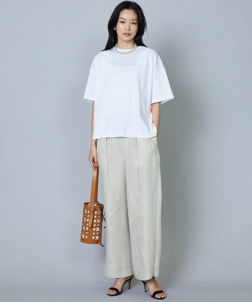 1er Arrondissement レーヨンリネンツイルワイドパンツ ベージュ