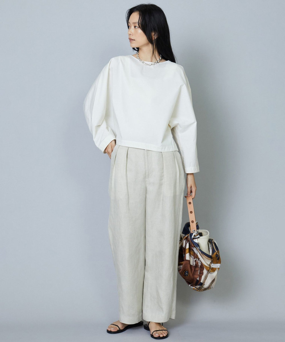 1er Arrondissement レーヨンリネンツイルワイドパンツ ベージュ