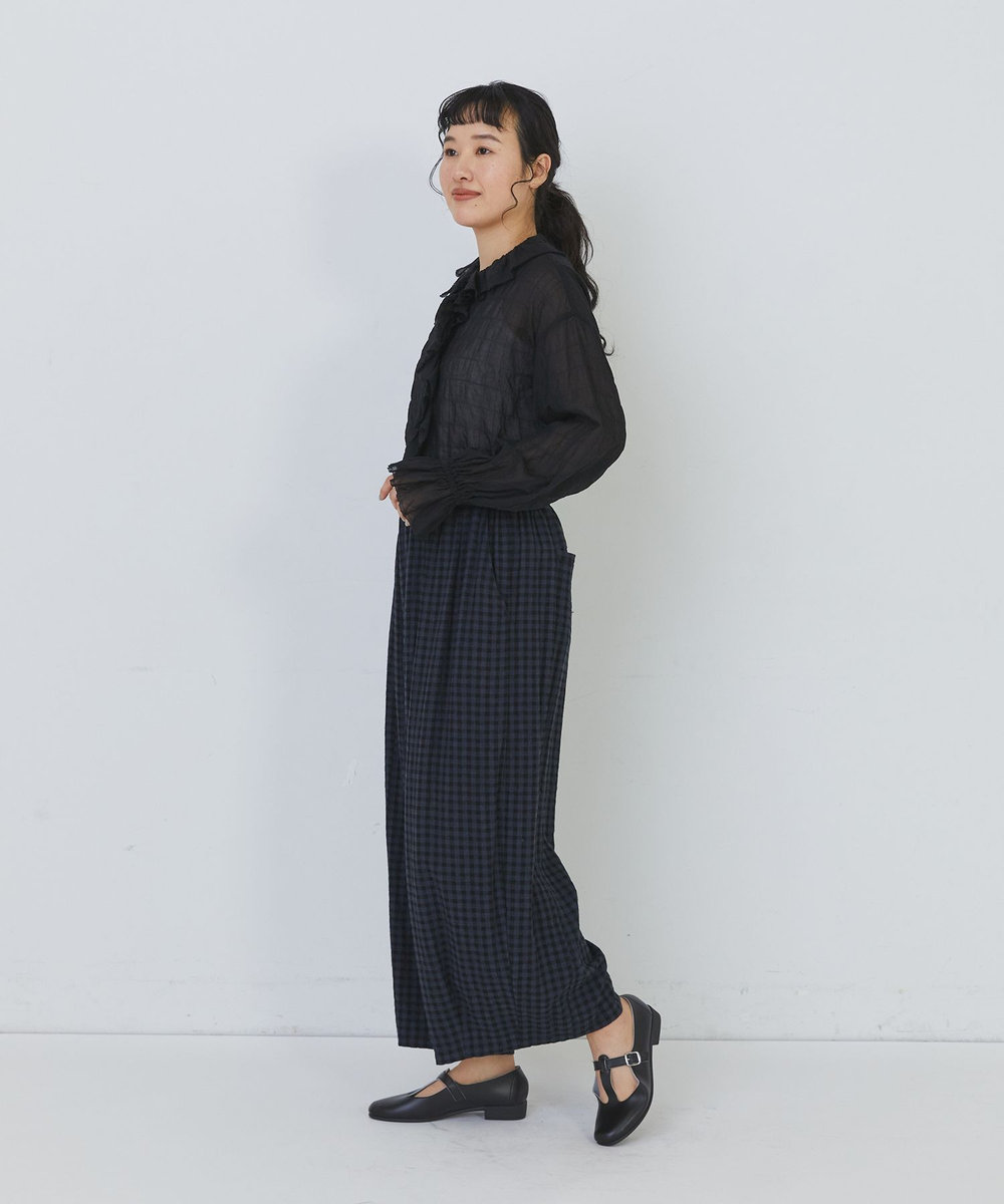 congés payés ADIEU TRISTESSE 【FAVE】シャーリングワイドロングサルエルパンツ ブルー系その他