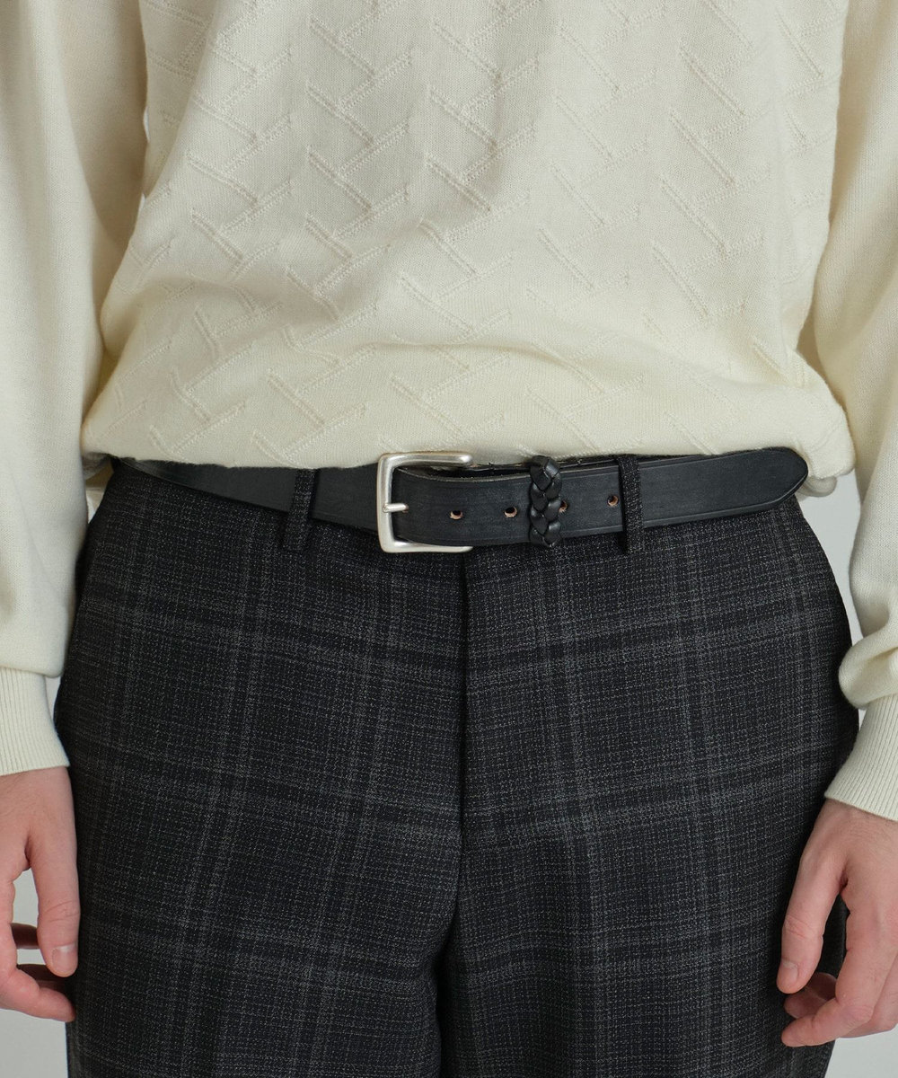 MEN'S BIGI 【Haddon&Jones/ハッドンアンドジョーンズ】別注メッシュループレザーベルト ブラック