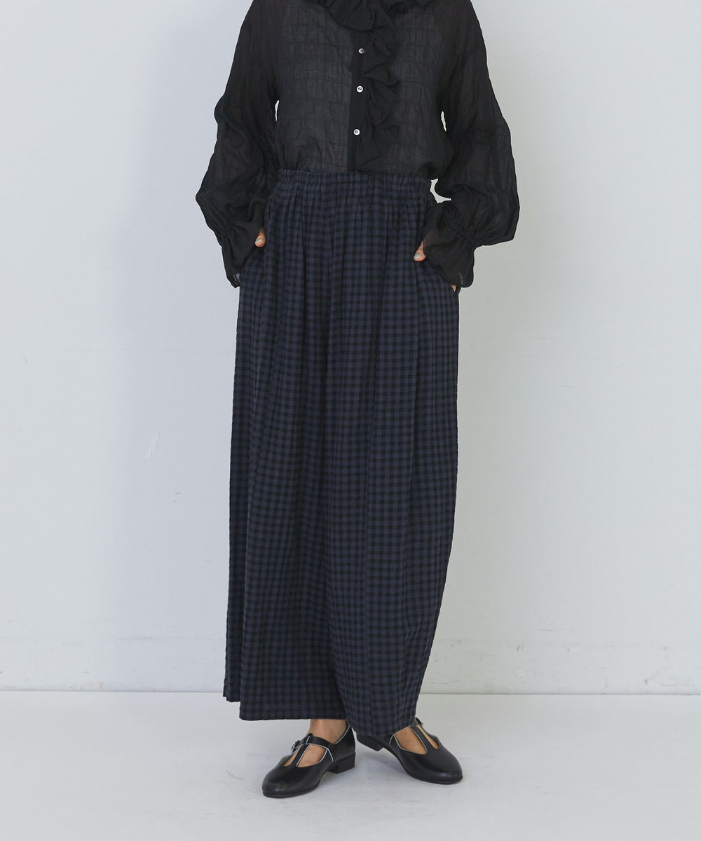 congés payés ADIEU TRISTESSE 【FAVE】シャーリングワイドロングサルエルパンツ ブルー系その他