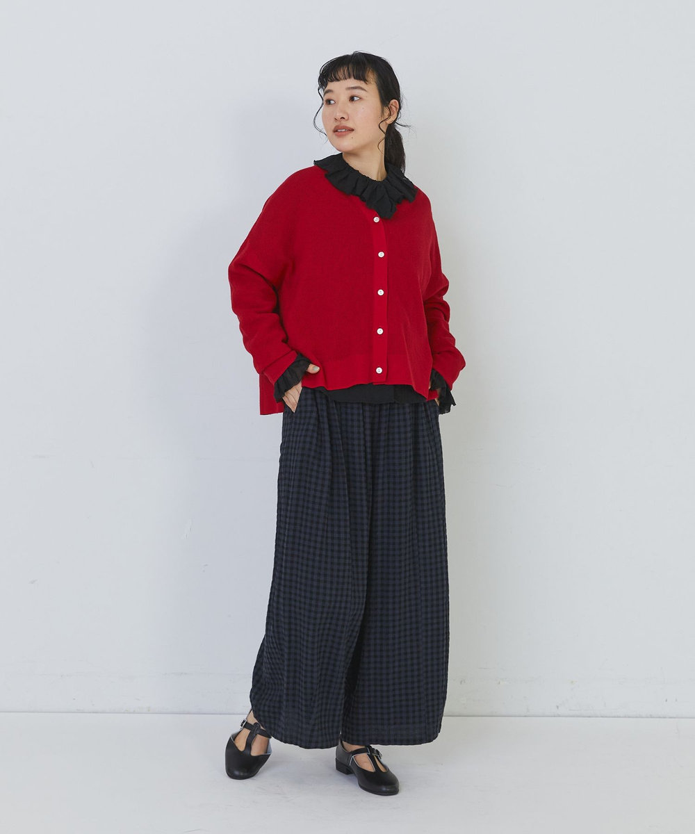 congés payés ADIEU TRISTESSE 【FAVE】シャーリングワイドロングサルエルパンツ ブルー系その他