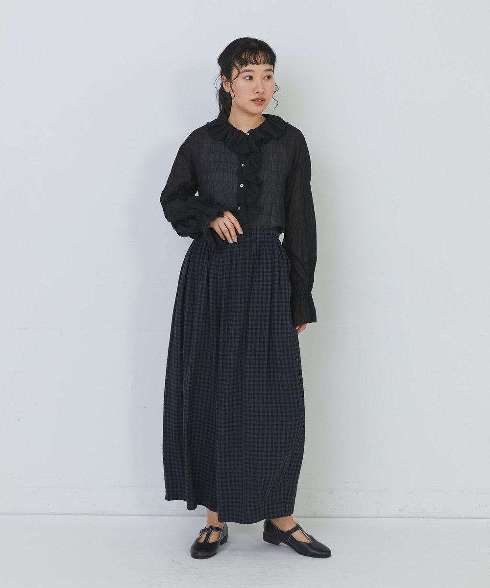 congés payés ADIEU TRISTESSE 【FAVE】シャーリングワイドロングサルエルパンツ ブルー系その他