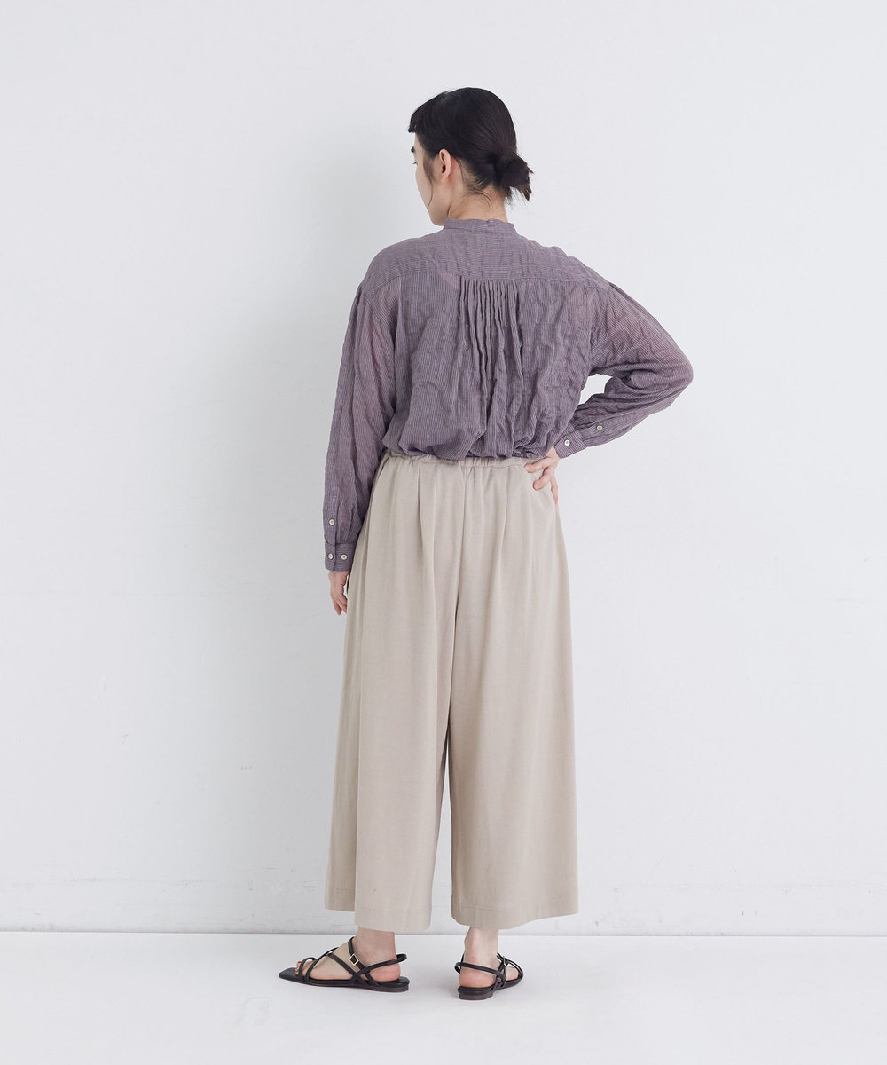 congés payés ADIEU TRISTESSE 【FAVE】ジャージーギャザーワイドパンツ グレイッシュベージュ