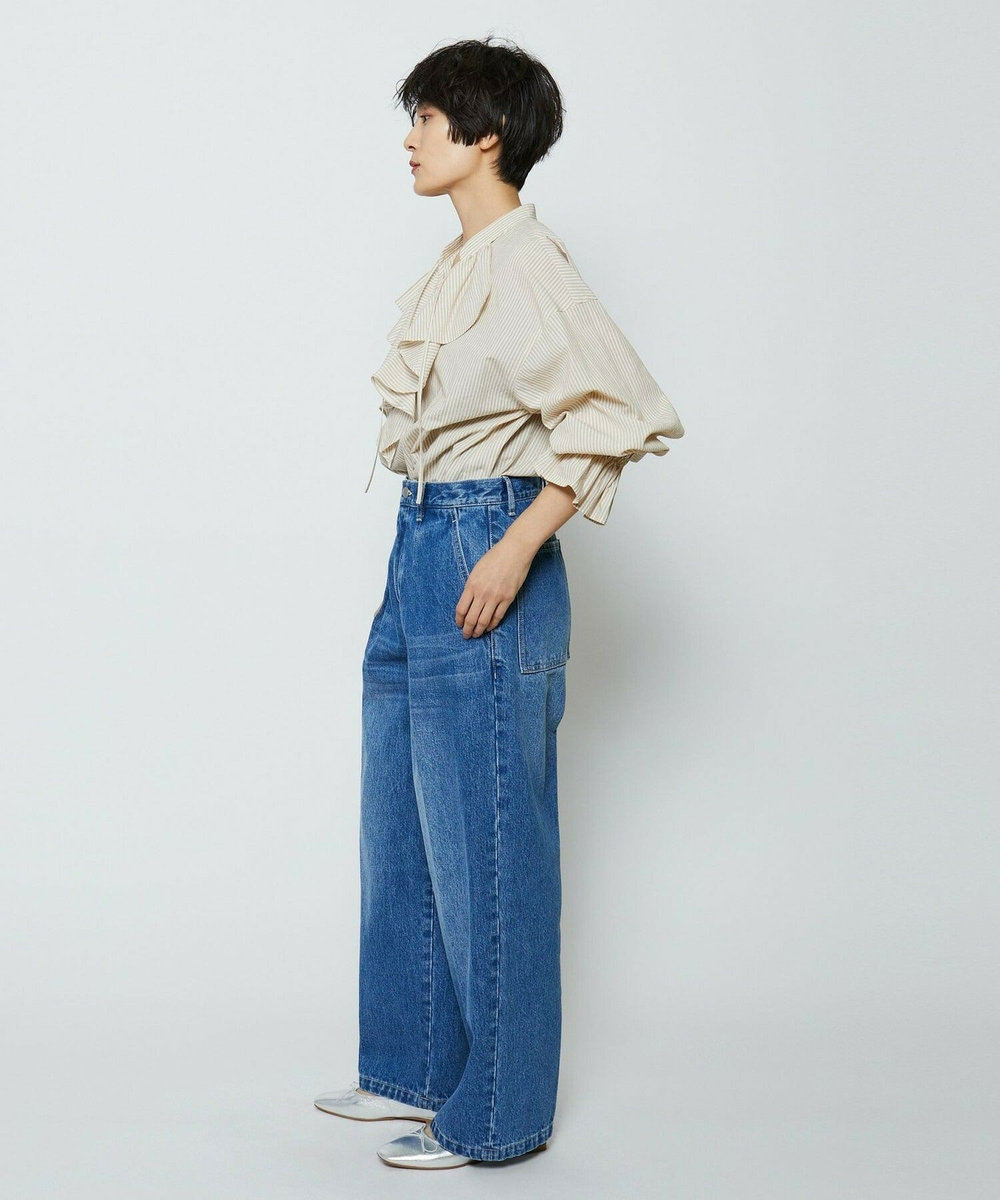 feerique feerique ヴィンテージライクワイドデニムパンツ ブルー